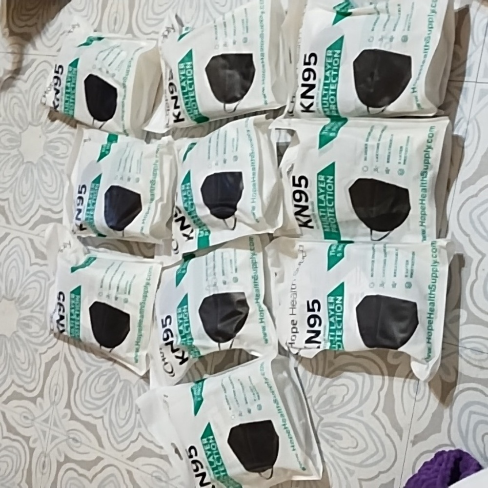 300 Bulk Black Protective Masks 20 Packs Containing 15 mask Per KN95 Respirator